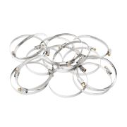 Хомуты нержавеющая сталь, Стандартное болтовое крепление 80-100 мм, 25 штук в упаковке, ширина 9 мм Сибртех