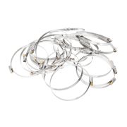 Хомуты нержавеющая сталь, Стандартное болтовое крепление 100-120 мм, 25 штук в упаковке, ширина 9 мм Сибртех