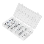 Набор гаек М4, М5, М6, М8, М10, М12, самоконтрящиеся, с Нейлоновой вставкой, 146 предметов Сибртех