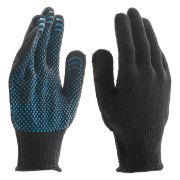 Перчатки хлопкоэфирные плюшевые, ПВХ «Точка», 7 кл, 55 гр Сибртех