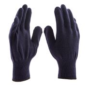 Перчатки трикотажные, акрил, синий, оверлок Сибртех