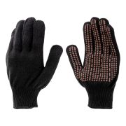 Перчатки трикотажные, акрил, ПВХ гель, «Протектор», черны, оверлок Сибртех