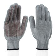 Перчатки трикотажные, акрил, ПВХ гель, «Протектор», серая туча, оверлок Сибртех