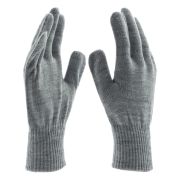 Перчатки трикотажные, акрил, серая туча, двойная манжета Сибртех