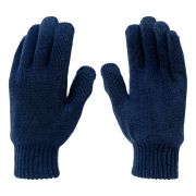 Перчатки трикотажные, акрил, двойные, синий, двойная манжета Сибртех