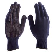 Перчатки трикотажные, акрил, ПВХ гель, «Протектор», синий, оверлок Сибртех