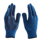 Перчатки трикотажные усиленные, гелевое ПВХ-покрытие, 7 класс, синие Сибртех