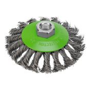 Щетка для УШМ, 100 мм, М14, «тарелка», крученая металлическая проволока Сибртех