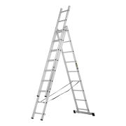 Лестница, 3 х 9 ступеней, алюминиевая, трехсекционная, Сибртех