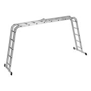 Лестница шарнирная алюминиевая, 2 х 4 + 2 х 5, Сибртех