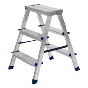 Стремянка двусторонняя 3 ступени, алюминиевая, Сибртех