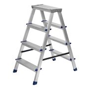 Стремянка двусторонняя 4 ступени, алюминиевая, Сибртех