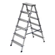 Стремянка двусторонняя 6 ступеней, алюминиевая, Сибртех