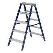 Стремянка двусторонняя 5 ступеней, стальная, Сибртех