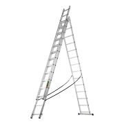 Лестница, 3 х 14 ступеней, алюминиевая, трехсекционная, Сибртех