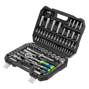 Набор инструментов, 1/2«, 1/4», пластиковый кейс, 94 предмета// Сибртех
