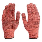 Перчатки трикотажные, акрил, усиленные, ПВХ-гель Протектор, цвет: коралл, 10 класс Сибртех