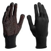 Перчатки трикотажные, синтетическая нить, ПВХ-гель точка, цвет: черный, L, 13 класс Сибртех