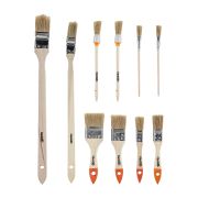 Набор кистей, 10 шт, Плоские: 3/4« (20 мм), 1» (25 мм), 1 1/2« (38 мм), 2» (50 мм), радиаторные: 1« (25 мм), 1 1/2» (38 мм), круглые: №1 (15 мм), №2 (20 мм, для декора: №8, №11. Sparta