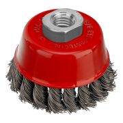 Щетка для УШМ, 75 мм, М14, «чашка», крученая проволока 0.5 мм Matrix