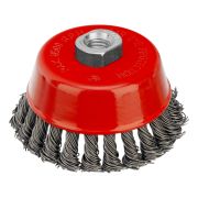 Щетка для УШМ, 100 мм, М14, «чашка», крученая проволока 0.8 мм Matrix