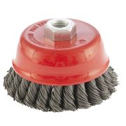 Щетка для УШМ, 100 мм, М14, «чашка», двухрядная, крученая проволока 0.8 мм Matrix