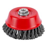 Щетка для УШМ, 125 мм, М14, «чашка», двухрядная, крученая проволока 0.8 мм Matrix