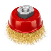 Щетка для УШМ, 65 мм, М14, «чашка», латунированная витая проволока Matrix
