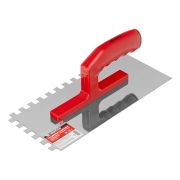 Гладилка из нержавеющей стали, 280 х 130 мм, зеркальная полировка, пластмассовая ручка, зуб 10 х 10 мм Matrix