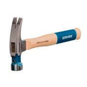 Молоток-гвоздодер, 380 г, угол 75, магнит, обрезиненная рукоятка AMERICAN HICKORY GROSS