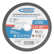 Круг шлифовальный по металлу, 230 х 6,0 х 22,2 мм, WA24TBF// Gross