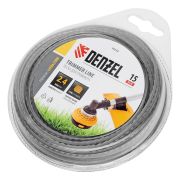 Леска для триммера двухкомпонентная зубчатый квадрат, 2,4мм х 15м, блистер EXTRA CORD, Denzel