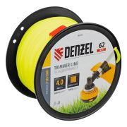Леска для триммера квадрат, 4,0мм х 62м, на DIN катушке FLEX CORD Denzel
