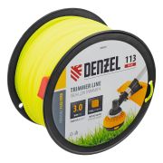 Леска для триммера зубчатый квадрат, 3,0мм х 113м, на DIN катушке FLEX CORD Denzel