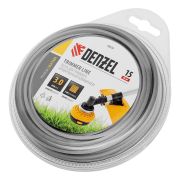 Леска для триммера армированная алюминием квадратная, 3,0мм х 15м, блистер ALUFLEX Denzel