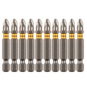 Бита PZ2х50, сталь S2, шестигранный профиль, 10 шт. Е 6,3 Denzel