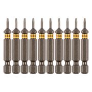 Бита TX 6х50, сталь S2, шестигранный профиль, 10 шт. Е 6,3 Denzel