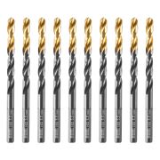 Сверло по металлу, 5,5 мм, HSS-Tin, Golden Tip, 10 шт. Denzel