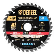 Пильный диск по дереву ф190 х 30 мм, 36 зубьев Denzel