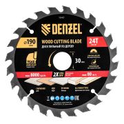 Пильный диск по дереву ф190 х 30 мм, 24 зубьев, тонкий Denzel