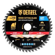 Пильный диск по дереву ф210 х 30 мм, 48 зубьев Denzel