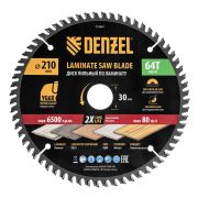 Пильный диск по ламинату ф210 х 30 мм, 64 зубьев Denzel