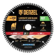 Пильный диск по ламинату ф250 х 30 мм, 80 зубьев Denzel