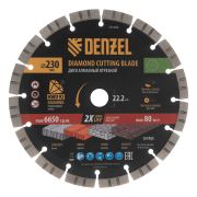 Диск алмазный отрезной DENZEL, ф230 х 22.2 мм, сегментный, сухой рез, HWD92, круг, 731040
