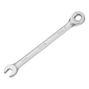 Ключ комбинированный трещоточный, 10 мм, CrV, матовый хром Denzel