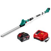 ЗУБР 20 В, 460 мм, 1 АКБ LMS (4 Ач), кусторез аккумуляторный со штангой (КРАШ-2046-41)