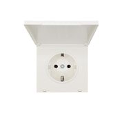 Розетка 1-мест. с/з с крышкой ПБТ СП ZIMA IP20 16А безвинт. зажим слон. кость LEZARD 704-9088-123BQC