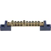 Шина СВЕТОЗАР нулевая на 2-х угловых изоляторах, макс. ток 100А, 5,2мм, 10 полюсов