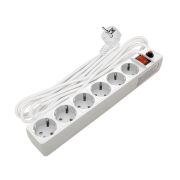 Удлинитель с сетевым фильтром 6х10м с заземл. 10А IP20 ПВС 3х0.75 защ. шторки бел. UNIVersal 967U-3010