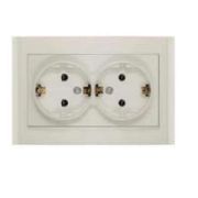 Розетка 2-м СП Бриллиант 16А IP20 с заземл. сл. кость UNIVersal 7948752